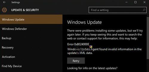 Windows update agent downloads